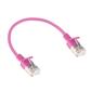 Pink 0.15 meter LSZH U/FTP CAT6A datacenter slimline patch cable snagless with RJ45 connectors