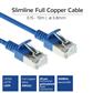 Blue 0.25 meter LSZH U/FTP CAT6A datacenter slimline patch cable snagless with RJ45 connectors