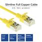 Yellow 2 meter LSZH U/FTP CAT6A datacenter slimline patch cable snagless with RJ45 connectors