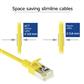 Yellow 0.15 meter LSZH U/FTP CAT6A datacenter slimline patch cable snagless with RJ45 connectors