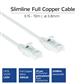 White 2 meter LSZH U/UTP CAT6 datacenter slimline patch cable snagless with RJ45 connectors