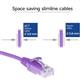 Purple 0.15 meter LSZH U/UTP CAT6 datacenter slimline patch cable snagless with RJ45 connectors