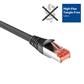 Black 15 meter CAT6A U/FTP PVC high flexibility tangle-free patch cable snagless with RJ45 connectors