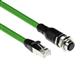 Industrial 17.50 meters Sensor cable M12A 8-pin female to RJ45 male, Ultraflex SF/UTP TPE cable, shielded