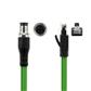 Industrial 4.00 meters Sensor cable M12D 8-pin male right angled to RJ45 male, Superflex Xtreme TPE cable, shielded