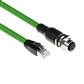 Industrial 0.30 meters Sensor cable M12D 4-pin female chassis to RJ45 male, Superflex Xtreme TPE cable, shielded