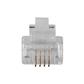 RJ11 (6P/4C) modulaire connector for round cable with stranded conductors