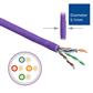 Cat 6 U/UTP solid installation cable without pair splitter, LSZH, CPR euroclass DCA, 24AWG, violet 305 meter